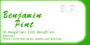 benjamin pint business card